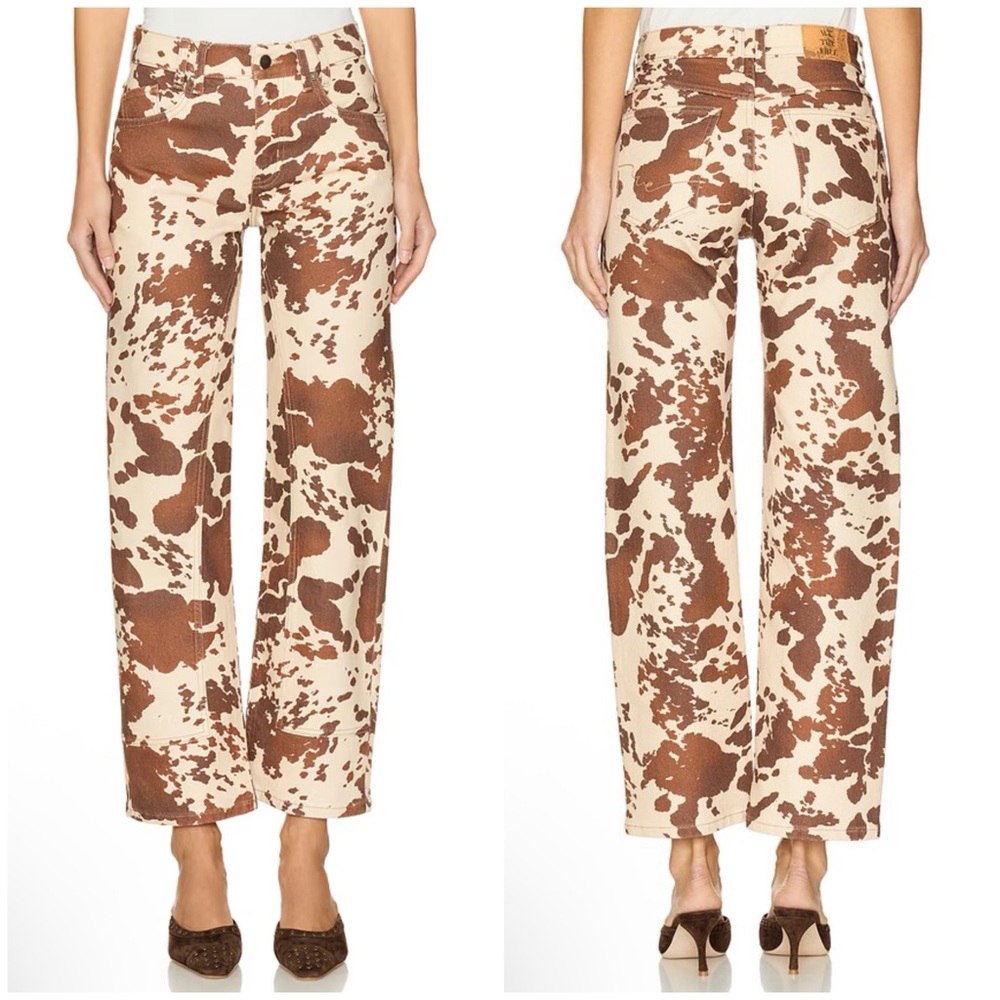 Free People Risk Taker Printed Wide Leg in Tea Combo Size 26 - Picture 2 of 16